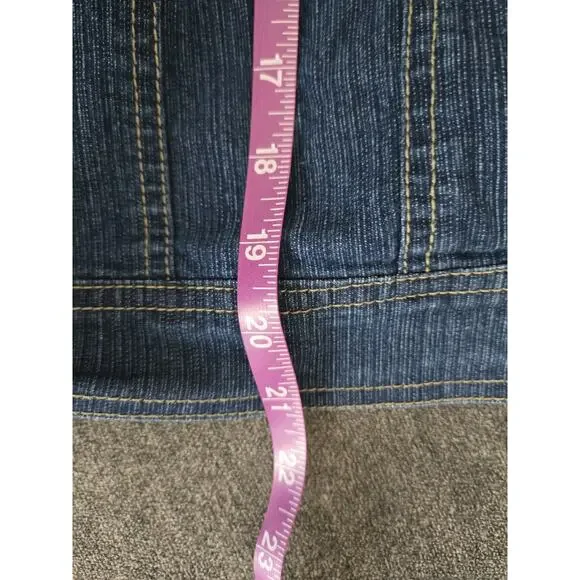 Vintage 90s Embroidered Country Cottage Medium Blue Denim Jacket Womens Sz PM - Picture 10 of 11